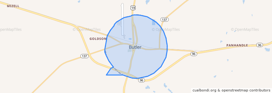 Mapa de ubicacion de Butler.