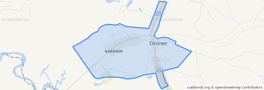 Mapa de ubicacion de Oconee.