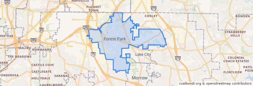 Mapa de ubicacion de Forest Park.