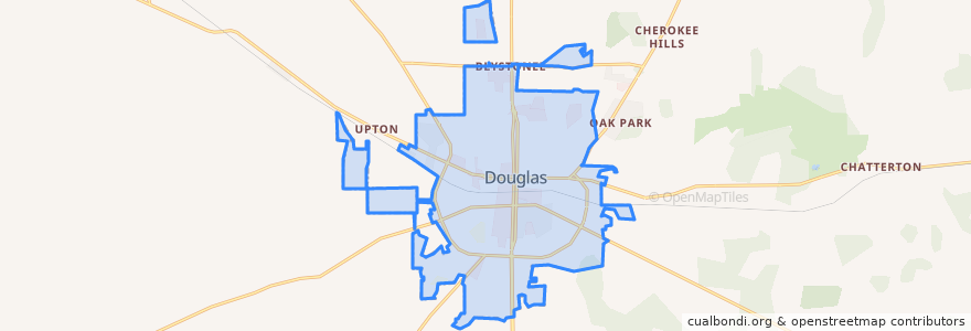 Mapa de ubicacion de Douglas.