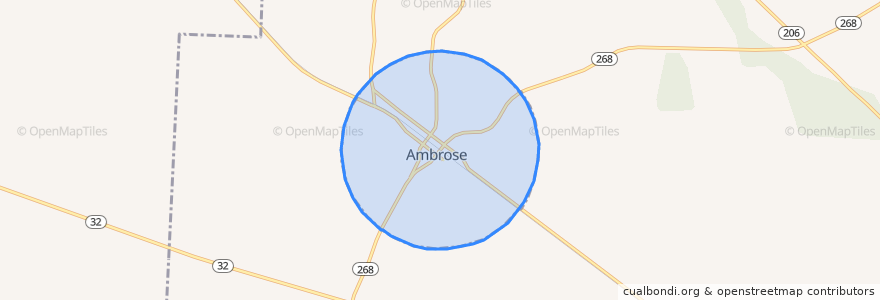 Mapa de ubicacion de Ambrose.