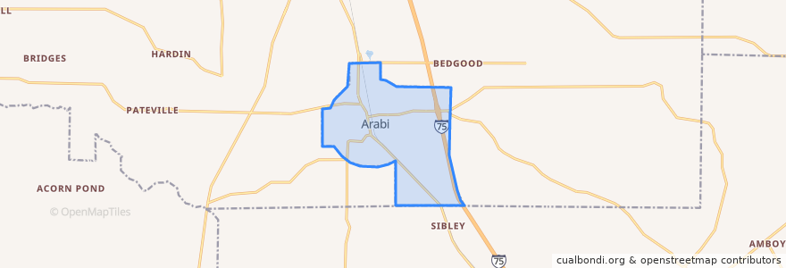 Mapa de ubicacion de Arabi.