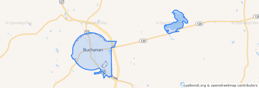 Mapa de ubicacion de Buchanan.