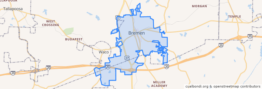 Mapa de ubicacion de Bremen.