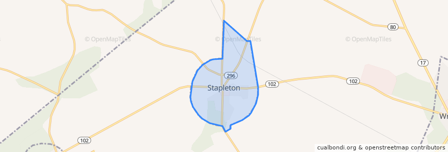 Mapa de ubicacion de Stapleton.