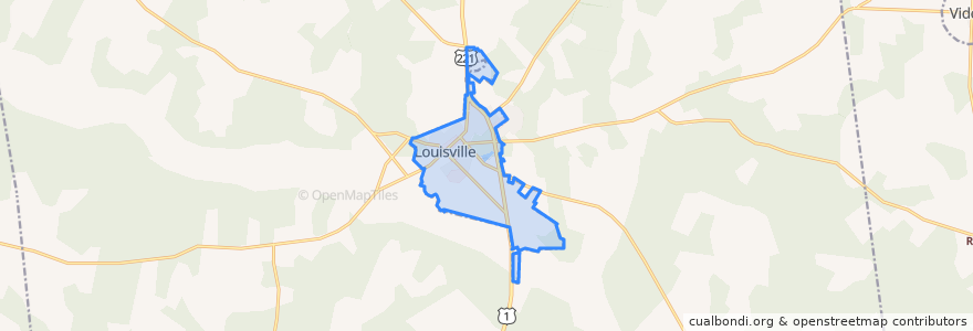 Mapa de ubicacion de Louisville.