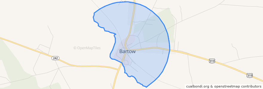 Mapa de ubicacion de Bartow.