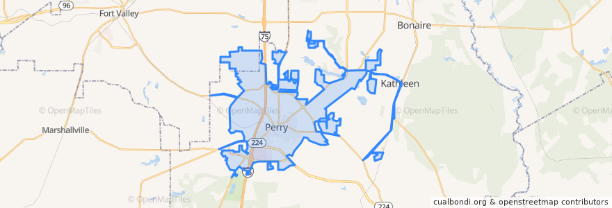 Mapa de ubicacion de Perry.