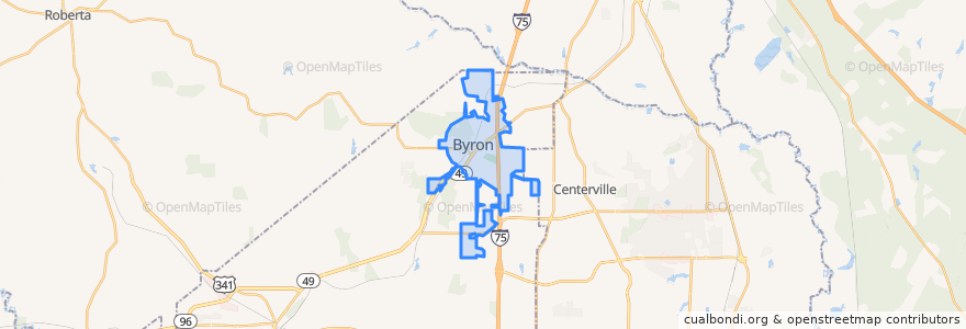 Mapa de ubicacion de Byron.