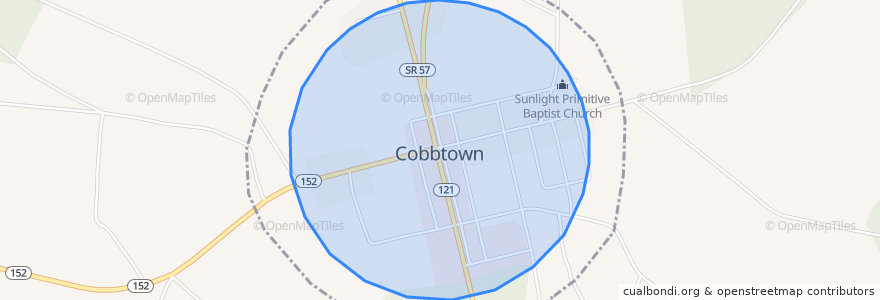 Mapa de ubicacion de Cobbtown.