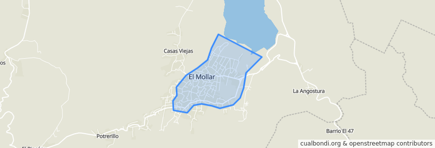 Mapa de ubicacion de El Mollar.