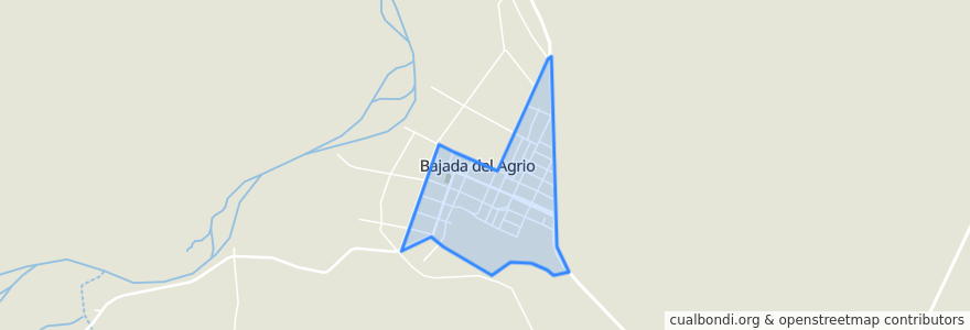 Mapa de ubicacion de Bajada del Agrio.