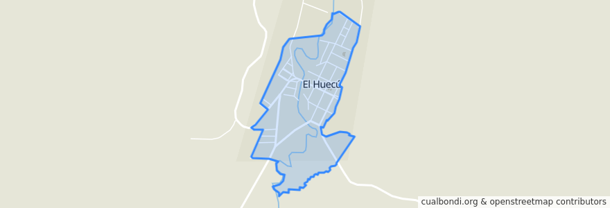 Mapa de ubicacion de El Huecú.