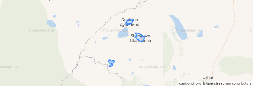 Mapa de ubicacion de городской округ Шарыпово.