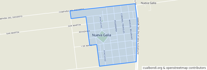 Mapa de ubicacion de Nueva Galia.