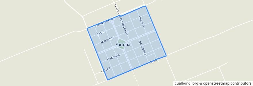 Mapa de ubicacion de Fortuna.