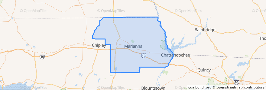 Mapa de ubicacion de Jackson County.