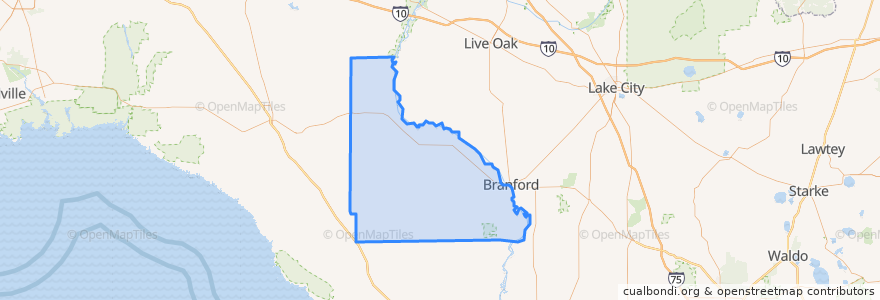 Mapa de ubicacion de Lafayette County.