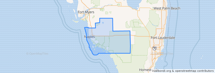 Mapa de ubicacion de Collier County.