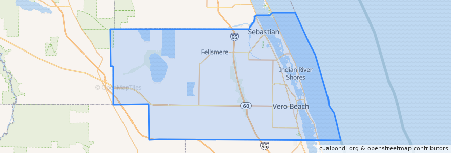 Mapa de ubicacion de Indian River County.