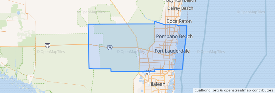 Mapa de ubicacion de Broward County.