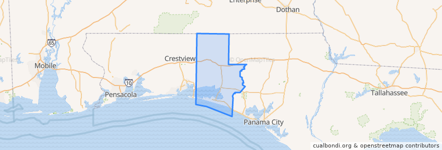 Mapa de ubicacion de Walton County.