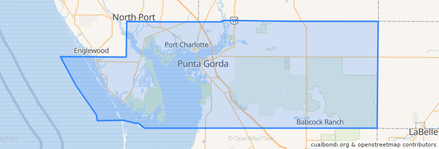 Mapa de ubicacion de Charlotte County.