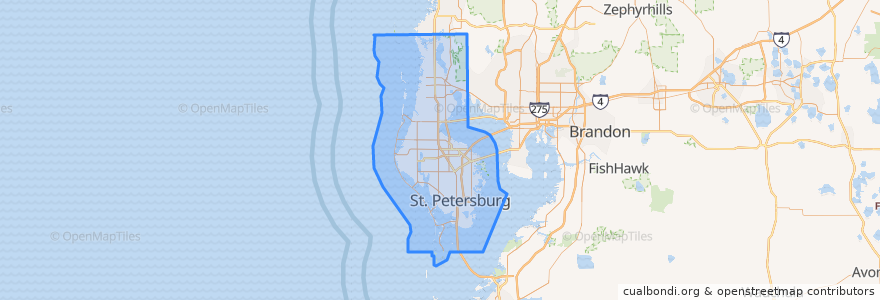 Mapa de ubicacion de Pinellas County.