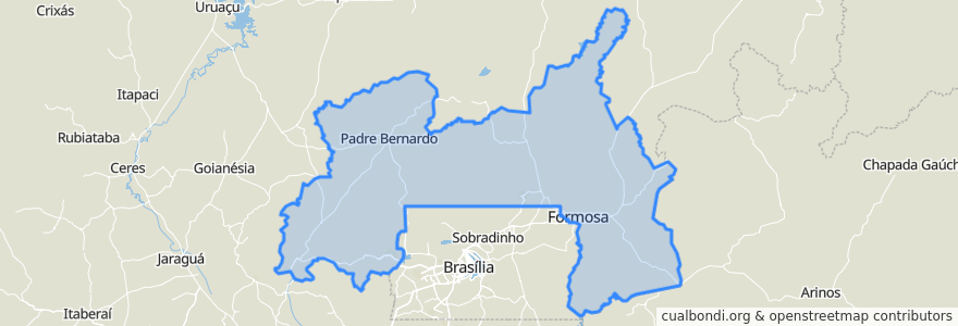 Mapa de ubicacion de Região Geográfica Imediata de Águas Lindas de Goiás.