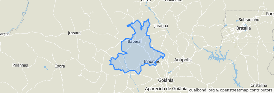 Mapa de ubicacion de Região Geográfica Imediata de Inhumas - Itaberaí - Anicuns.