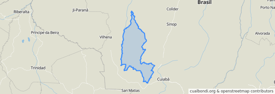 Mapa de ubicacion de Região Geográfica Imediata de Tangará da Serra.