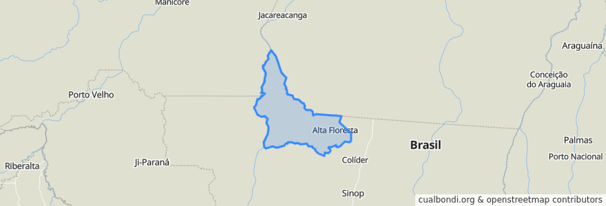 Mapa de ubicacion de Região Geográfica Imediata de Alta Floresta.