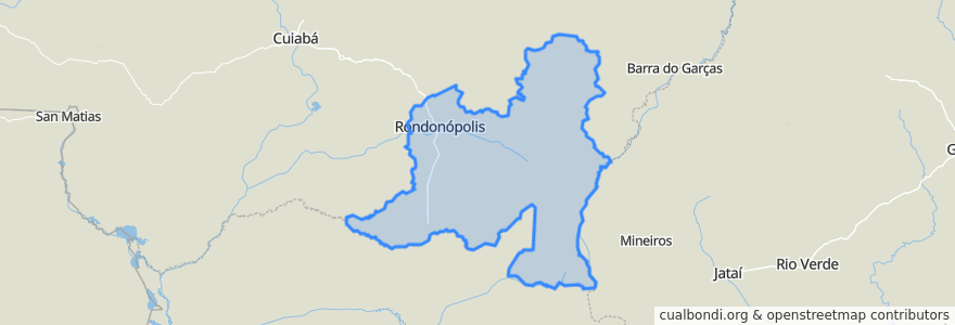 Mapa de ubicacion de Região Geográfica Imediata de Rondonópolis.