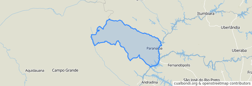 Mapa de ubicacion de Região Geográfica Imediata de Paranaíba - Chapadão do Sul - Cassilândia.