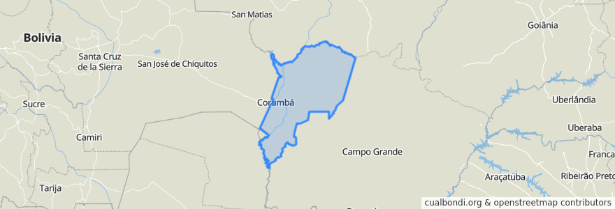 Mapa de ubicacion de Região Geográfica Imediata de Corumbá.