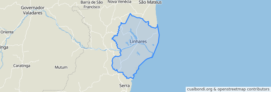 Mapa de ubicacion de Região Geográfica Imediata de Linhares.