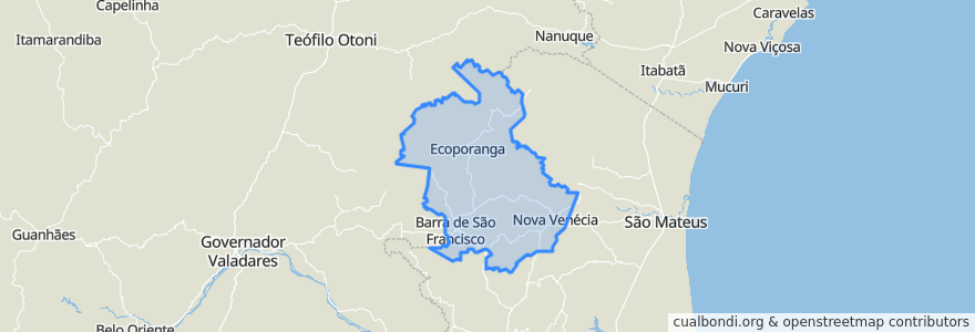 Mapa de ubicacion de Região Geográfica Imediata de Nova Venécia.