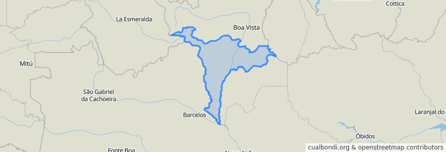 Mapa de ubicacion de Região Geográfica Imediata de Caracaraí.