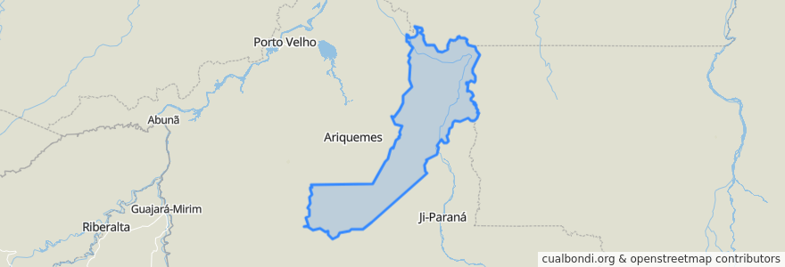 Mapa de ubicacion de Região Geográfica Imediata de Jaru.