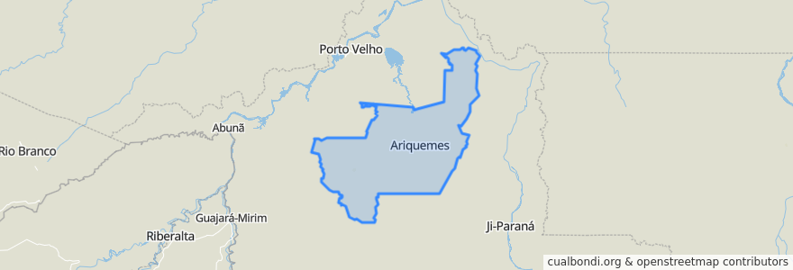 Mapa de ubicacion de Região Geográfica Imediata de Ariquemes.