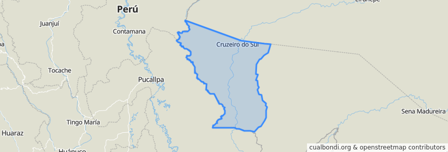 Mapa de ubicacion de Região Geográfica Imediata de Cruzeiro do Sul.