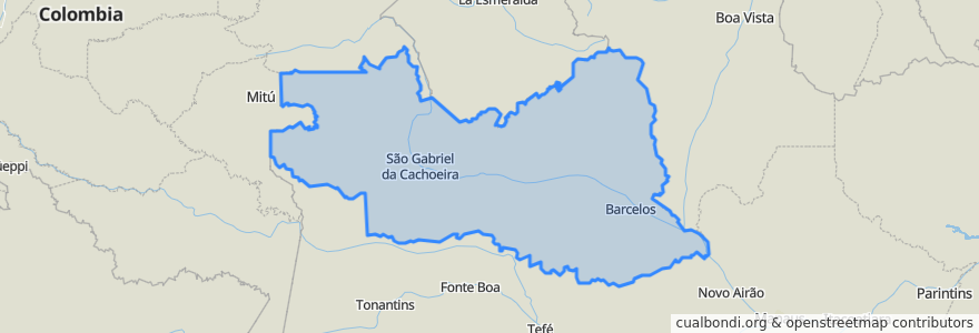 Mapa de ubicacion de Região Geográfica Imediata de São Gabriel da Cachoeira.