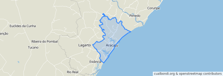 Mapa de ubicacion de Região Geográfica Imediata de Aracaju.