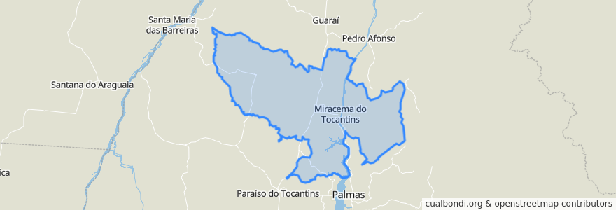 Mapa de ubicacion de Região Geográfica Imediata de Miracema do Tocantins.