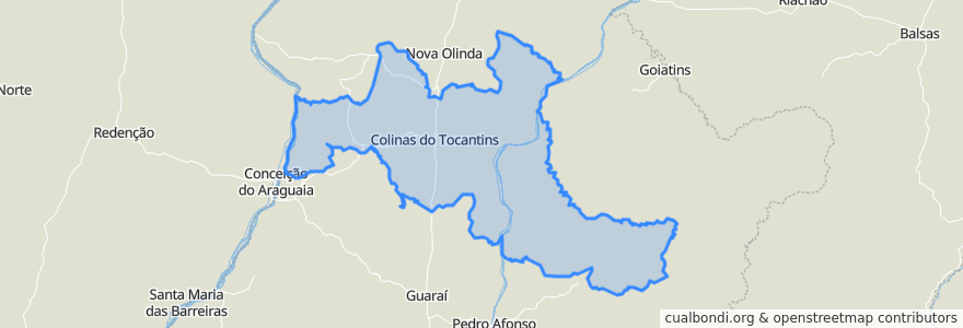 Mapa de ubicacion de Região Geográfica Imediata de Colinas do Tocantins.