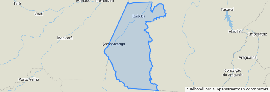 Mapa de ubicacion de Região Geográfica Imediata de Itaituba.