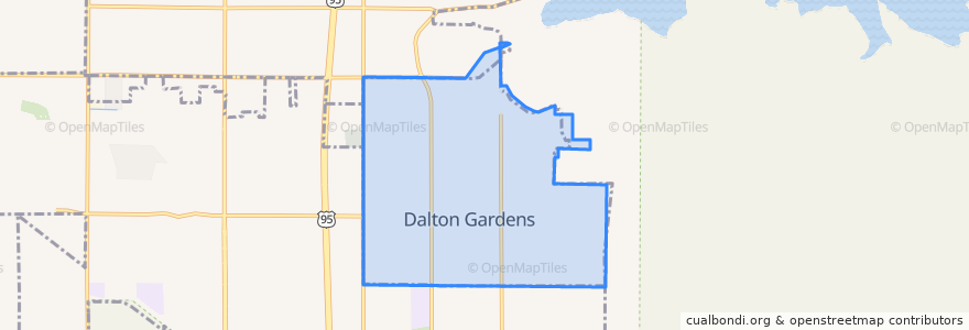 Mapa de ubicacion de Dalton Gardens.