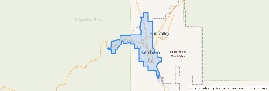 Mapa de ubicacion de Ketchum.