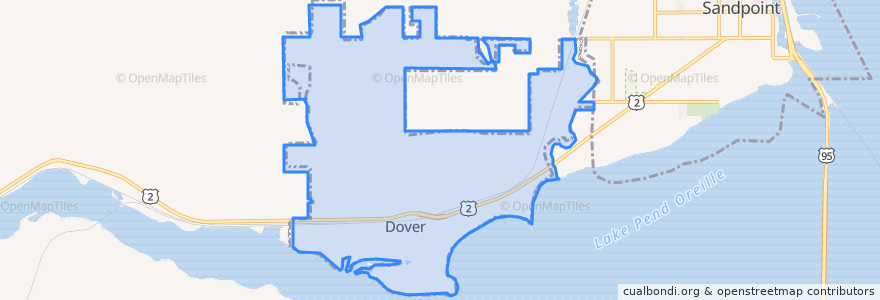 Mapa de ubicacion de Dover.