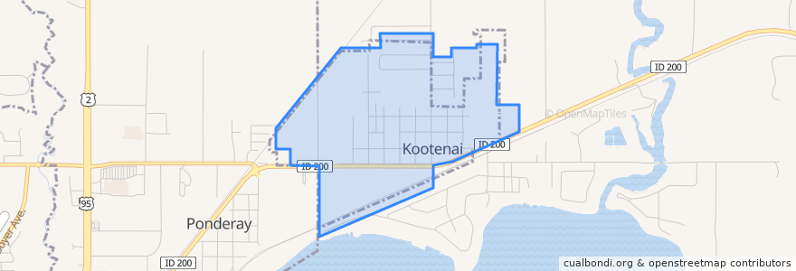 Mapa de ubicacion de Kootenai.